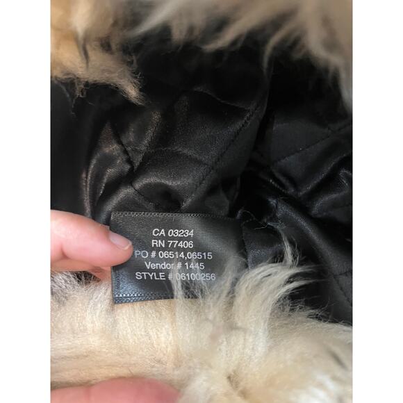 Club‎ Monaco 100% Lamb Fur Trapper Hat Winter Insulated One Size Designer